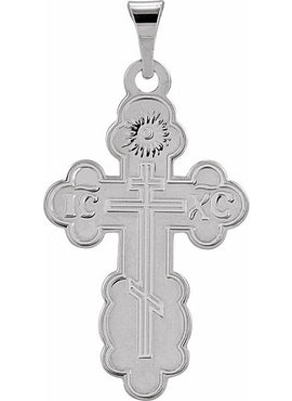 Sterling Silver 19x13 mm Orthodox Cross Pendant