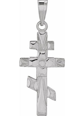 14K Yellow Gold 20x10 mm Orthodox Cross Pendant