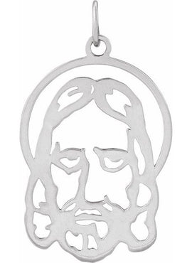 10K Yellow Gold 25x17 mm Face Of Jesus Silhouette Pendant
