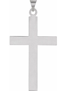 Sterling Silver 36.8x17.7 mm Cross Pendant