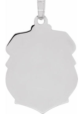 14K White Gold 16.5x14 mm St. Michael Medal