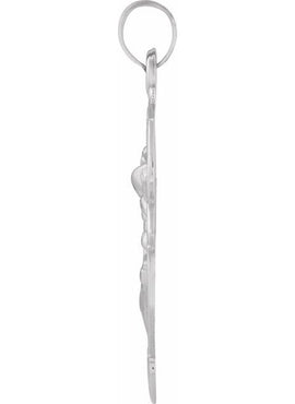 14K White Gold 16.5x14 mm St. Michael Medal