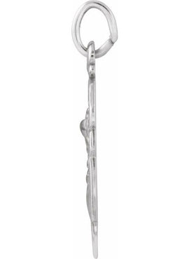 14K White Gold 16.5x14 mm St. Michael Medal