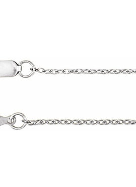 14K White Gold 1 mm Rope 18