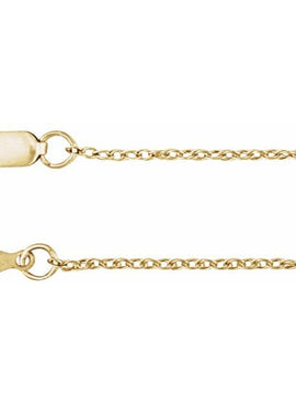 14K White Gold 1 mm Rope 18