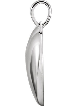 14K Yellow Gold 1/10 CT Natural Diamond Engravable Heart Pendant