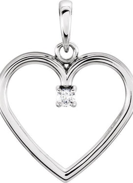 Platinum .04 CTW Natural Diamond Heart Pendant