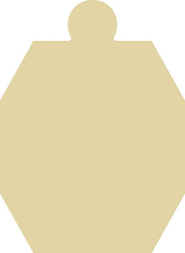 14K Yellow Gold 20 Gauge Hexagon Stamping with External Undrilled Eyelet