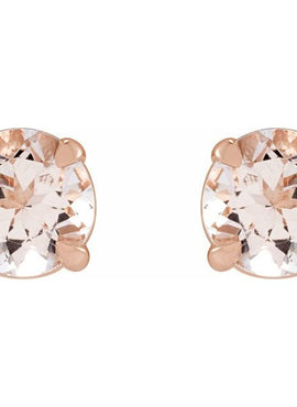 14K White Gold Pink Morganite Earrings