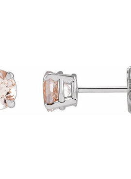14K White Gold Pink Morganite Earrings