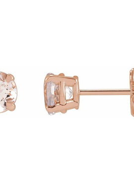 14K White Gold Pink Morganite Earrings