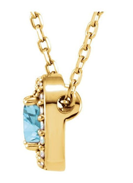 14K Yellow Gold Natural Sky Blue Topaz & .04 CTW Natural Diamond 16