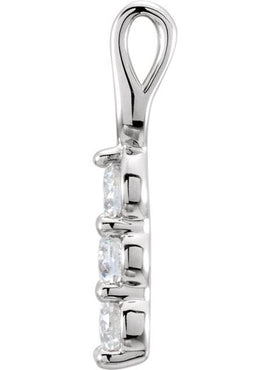 14K Yellow Gold 1/3 CTW Natural Diamond Three-Stone Pendant