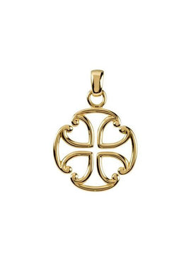 10K Yellow Gold 39x27 mm Maltese Cross