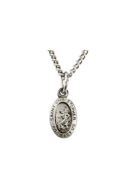 14K Yellow Gold 25x18 mm Oval St. Christopher Medal
