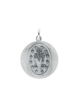 Sterling Silver 12 mm Miraculous Medal 18