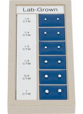 14K White Gold 1/3-2 CTW Lab-Grown Diamond 4-Prong Stud Selling System