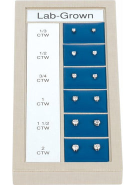 14K White Gold 1/3-2 CTW Lab-Grown Diamond 4-Prong Stud Selling System