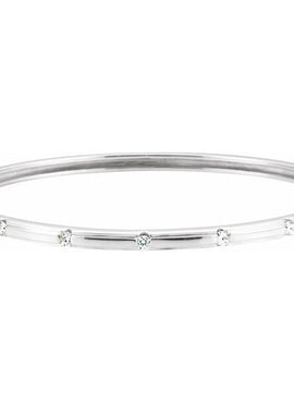 14K White Gold 1/4 CTW Natural Diamond Bangle 6