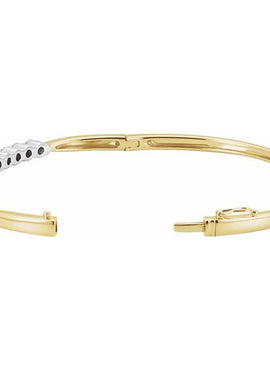 14K Yellow/White Gold 2 1/8 CTW Natural Diamond Bangle 7
