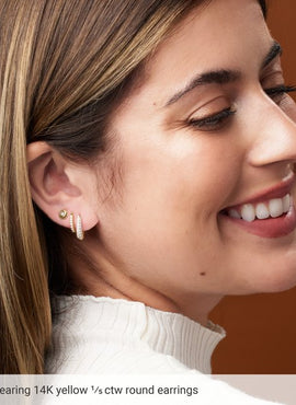 Platinum .06 CTW Natural Diamond Domed Bezel-Set Earrings