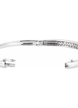 14K White Gold 1 1/2 CTW Natural Diamond Bangle 7