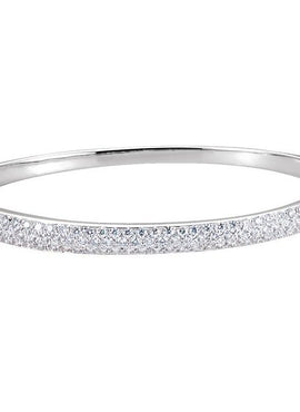 14K White Gold 1 1/2 CTW Natural Diamond Bangle 7