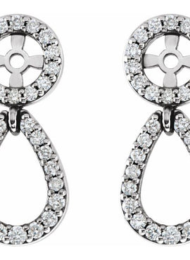 Platinum 1/3 CTW Natural Diamond Earring Jackets