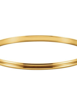 14K Yellow Gold 8 mm Grooved Bangle 7 1/2