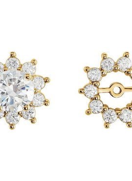 14K Yellow Gold 3/4 CTW Natural Diamond Earring Jackets with 5mm ID