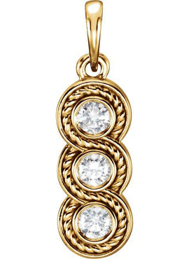 Platinum 1/4 CTW Natural Diamond Three-Stone Pendant