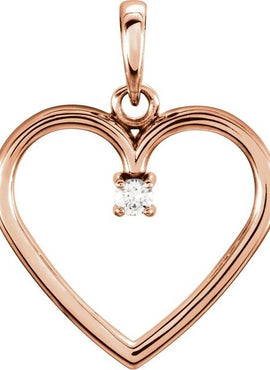 Platinum .04 CTW Natural Diamond Heart Pendant