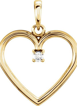 Platinum .04 CTW Natural Diamond Heart Pendant