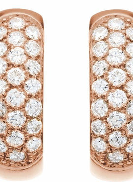 14K White Gold 1/3 CTW Natural Diamond Hoop Earrings