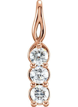 14K Yellow Gold 1/3 CTW Natural Diamond Three-Stone Pendant