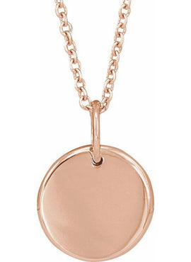14K Rose Gold Engravable .005 CT Natural Diamond 16-18