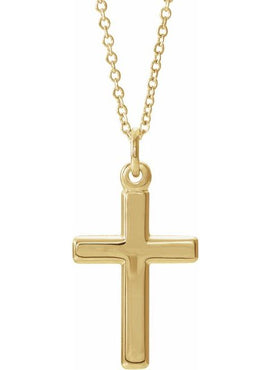 14K White Gold Cross 18