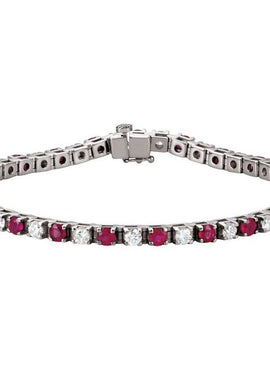 Platinum Natural Ruby & 2 1/3 CTW Natural Diamond Line 7