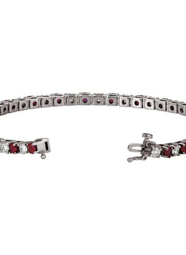 Platinum Natural Ruby & 2 1/3 CTW Natural Diamond Line 7