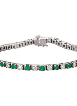 Platinum Natural Emerald & 2 1/3 CTW Natural Diamond Line 7