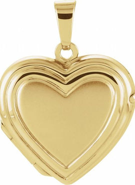 14K Yellow Gold 22x17 mm Heart Locket