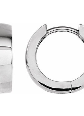 Sterling Silver 14 mm Hinged Hoop Earrings