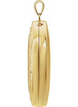 14K Yellow Gold Engravable Oval Locket