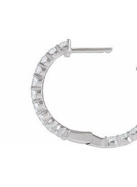14K Yellow Gold 1 CTW Lab-Grown Diamond Inside-Outside Hinged 19.3 mm Hoop Earrings