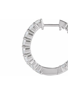 14K Yellow Gold 1 CTW Lab-Grown Diamond Inside-Outside Hinged 19.3 mm Hoop Earrings