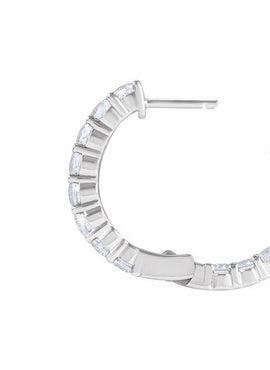14K Yellow Gold 1 CTW Lab-Grown Diamond Inside-Outside Hinged 19.3 mm Hoop Earrings