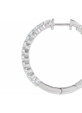 14K Yellow Gold 1 CTW Lab-Grown Diamond Inside-Outside Hinged 19.3 mm Hoop Earrings