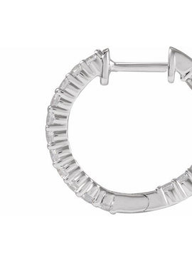 14K Yellow Gold 1 CTW Lab-Grown Diamond Inside-Outside Hinged 19.3 mm Hoop Earrings