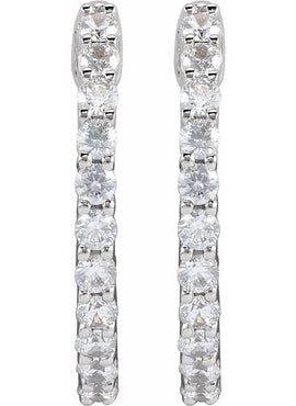 14K Yellow Gold 1 CTW Lab-Grown Diamond Inside-Outside Hinged 19.3 mm Hoop Earrings