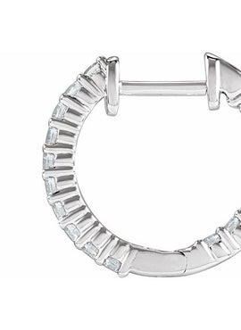 14K Yellow Gold 1 CTW Lab-Grown Diamond Inside-Outside Hinged 19.3 mm Hoop Earrings